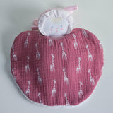 Bavoir girafe rose pâle