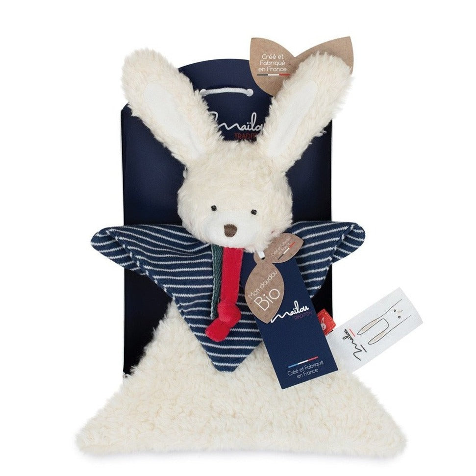 doudou lapin bio 22 cm made in France