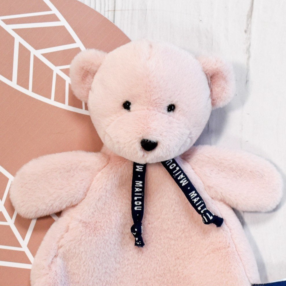 Doudou ours dorlotin rose poudre