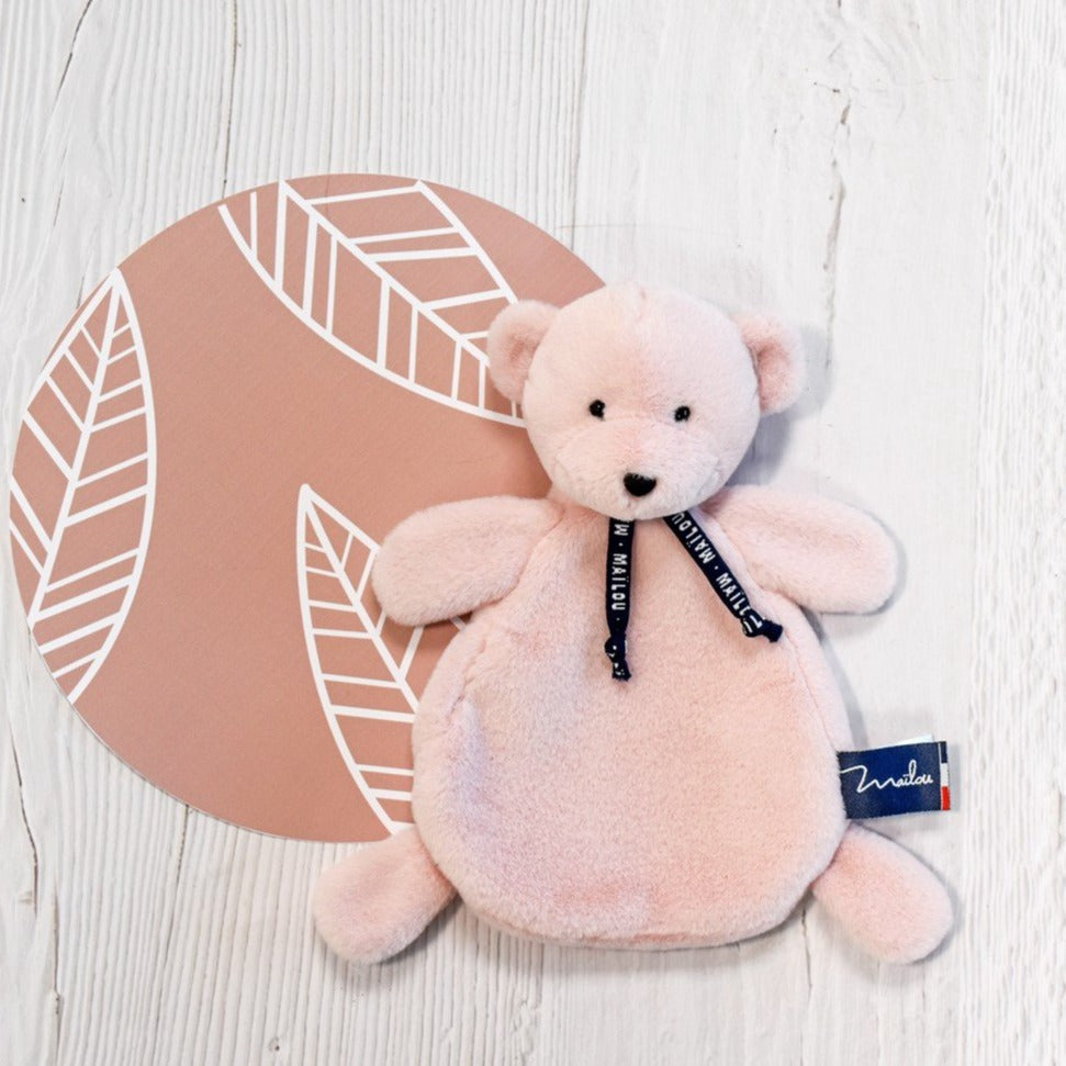 doudou ours rose made in France
