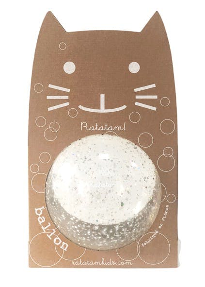 Ballon bulle paillettes argenté 15 cm