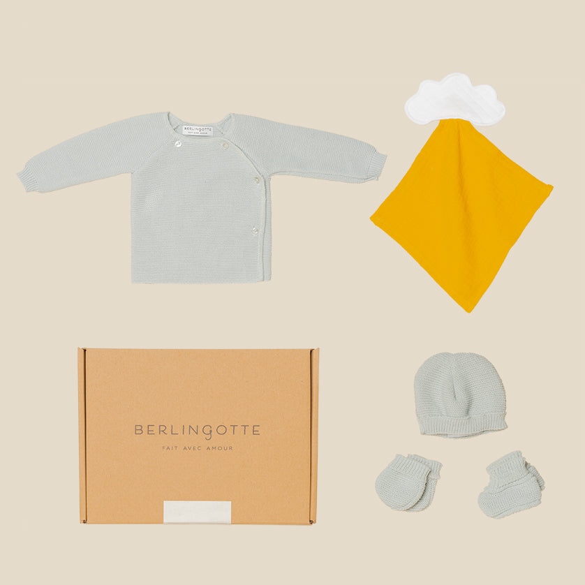 Coffret naissance Hortense vert et ocre