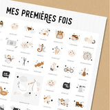 Affiche "mes premières fois" à tamponner - Les petites dates