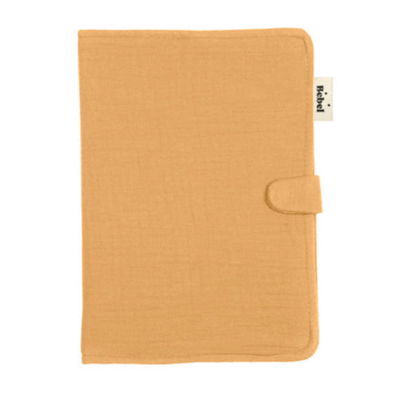 Protège carnet de santé gaze de coton caramel