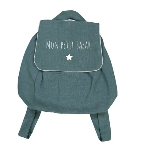 Sac à dos "mon petit bazar" bleu canard