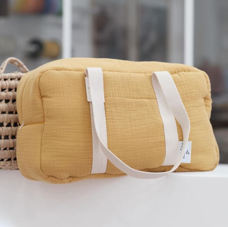 Sac à langer gaze de coton moutarde